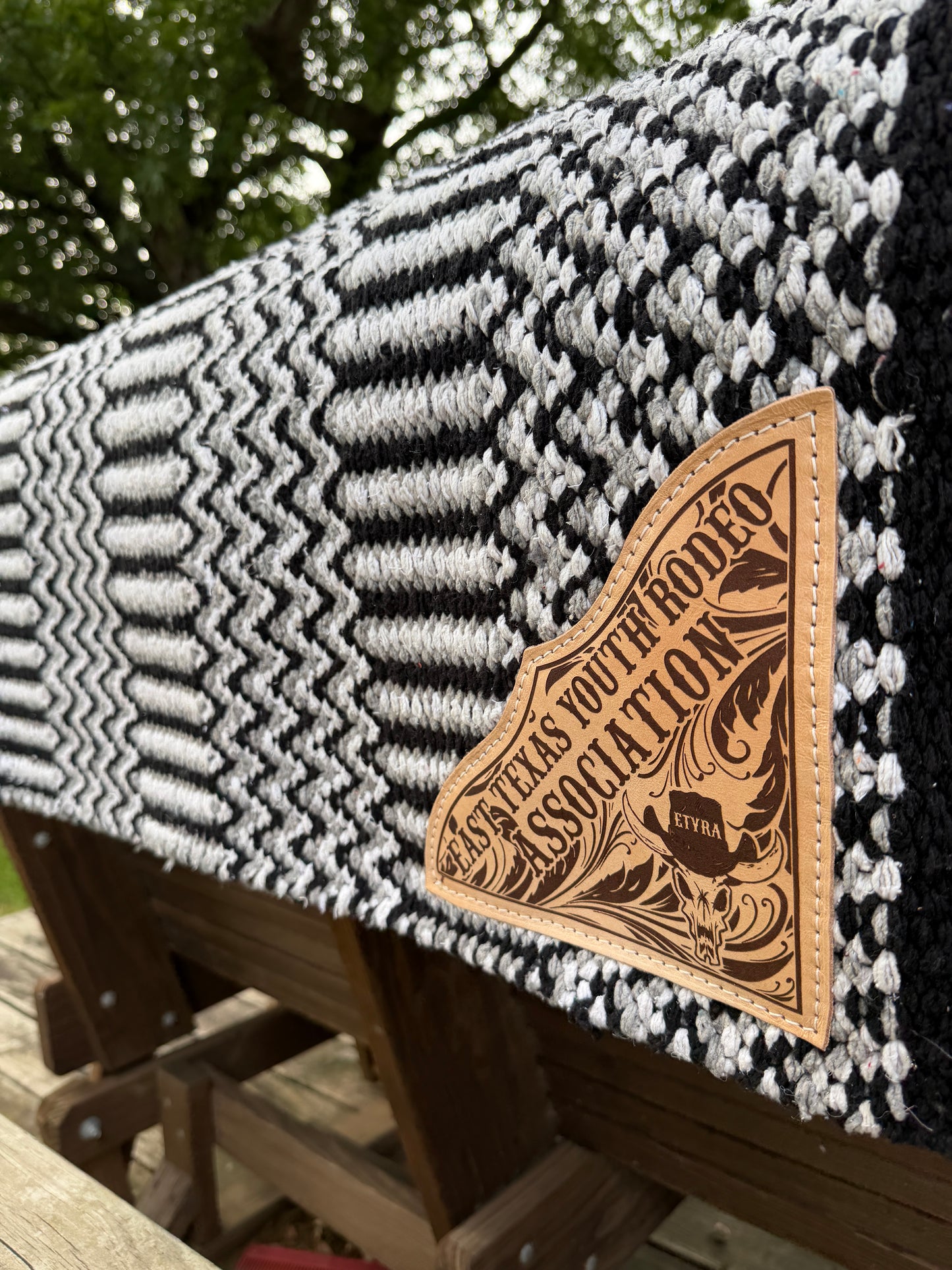 ZigZag Custom Award Saddle Blanket – Double Weave with Engraved Leather Corners