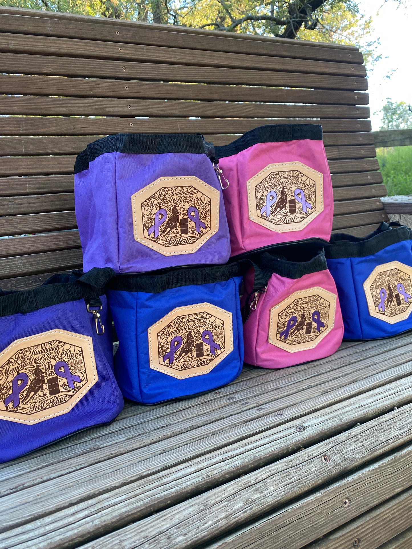 Custom Horse and Livestock Grooming Tote with Engraved Leather Patch
