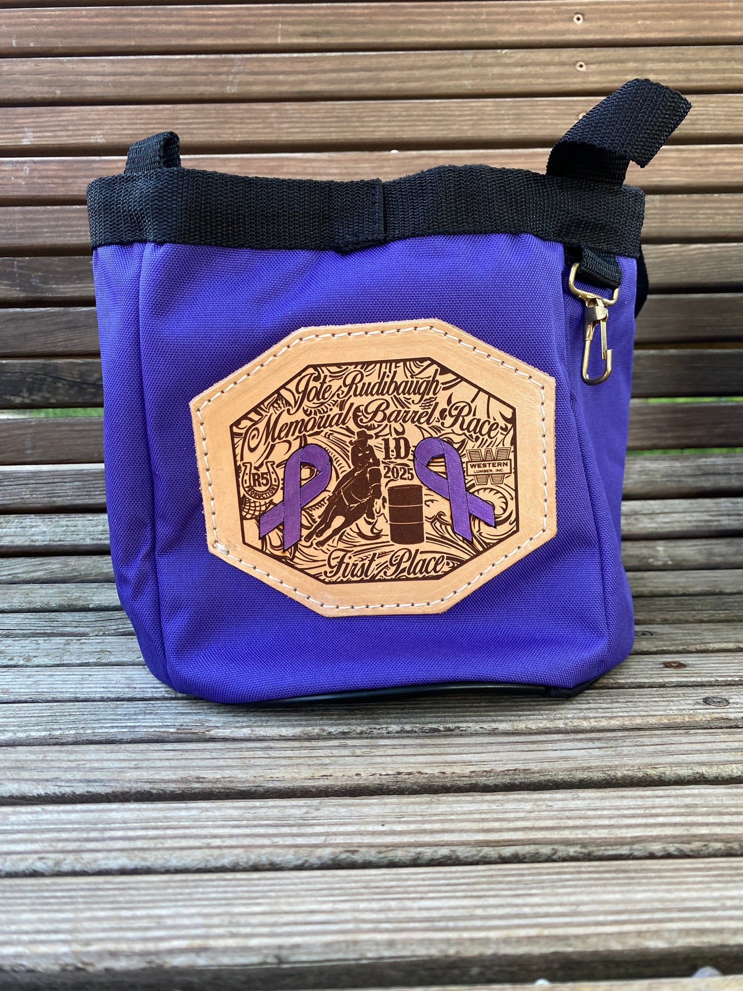 Custom Horse and Livestock Grooming Tote with Engraved Leather Patch