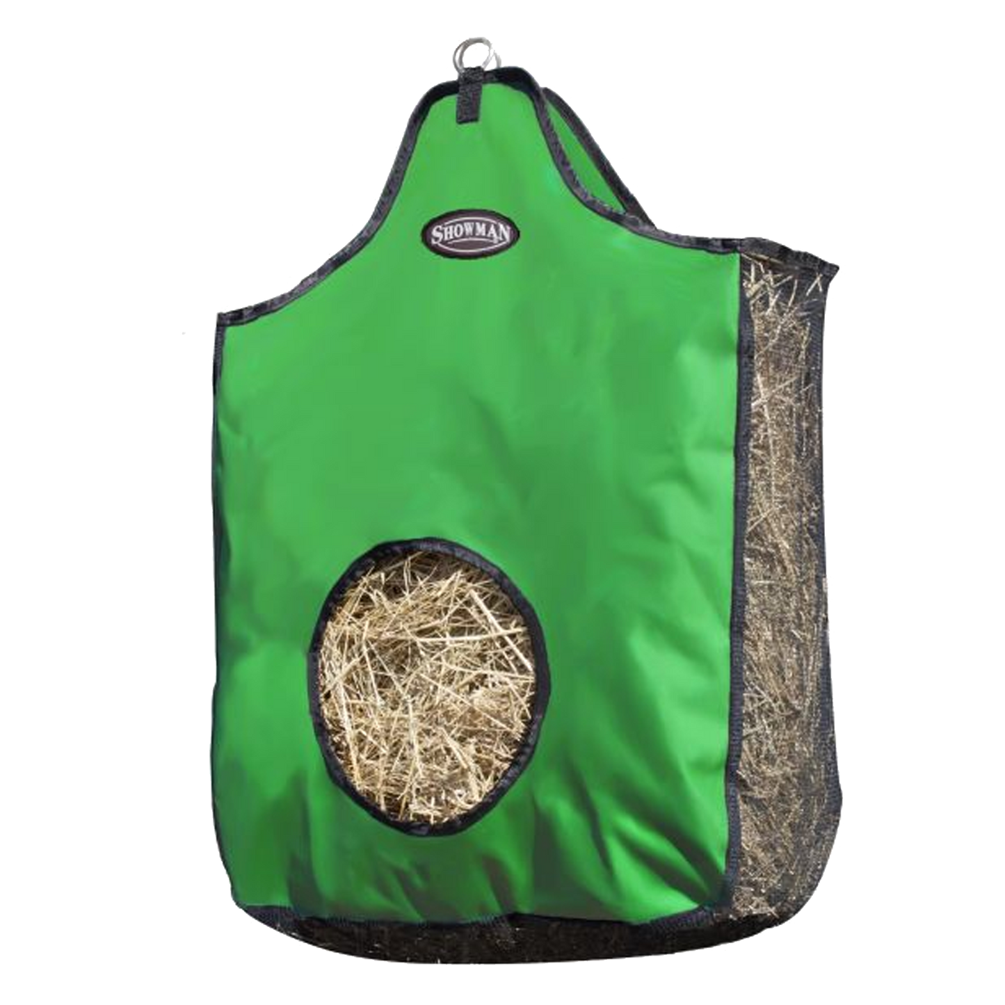 Custom Trophy Hay Bag with Laser-Engraved Leather Patch | Personalized Equine Hay Feeder