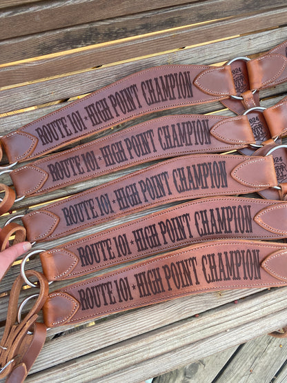 Custom Laser Engraved Tapered Roper Breast Collar – Handcrafted Western Tack