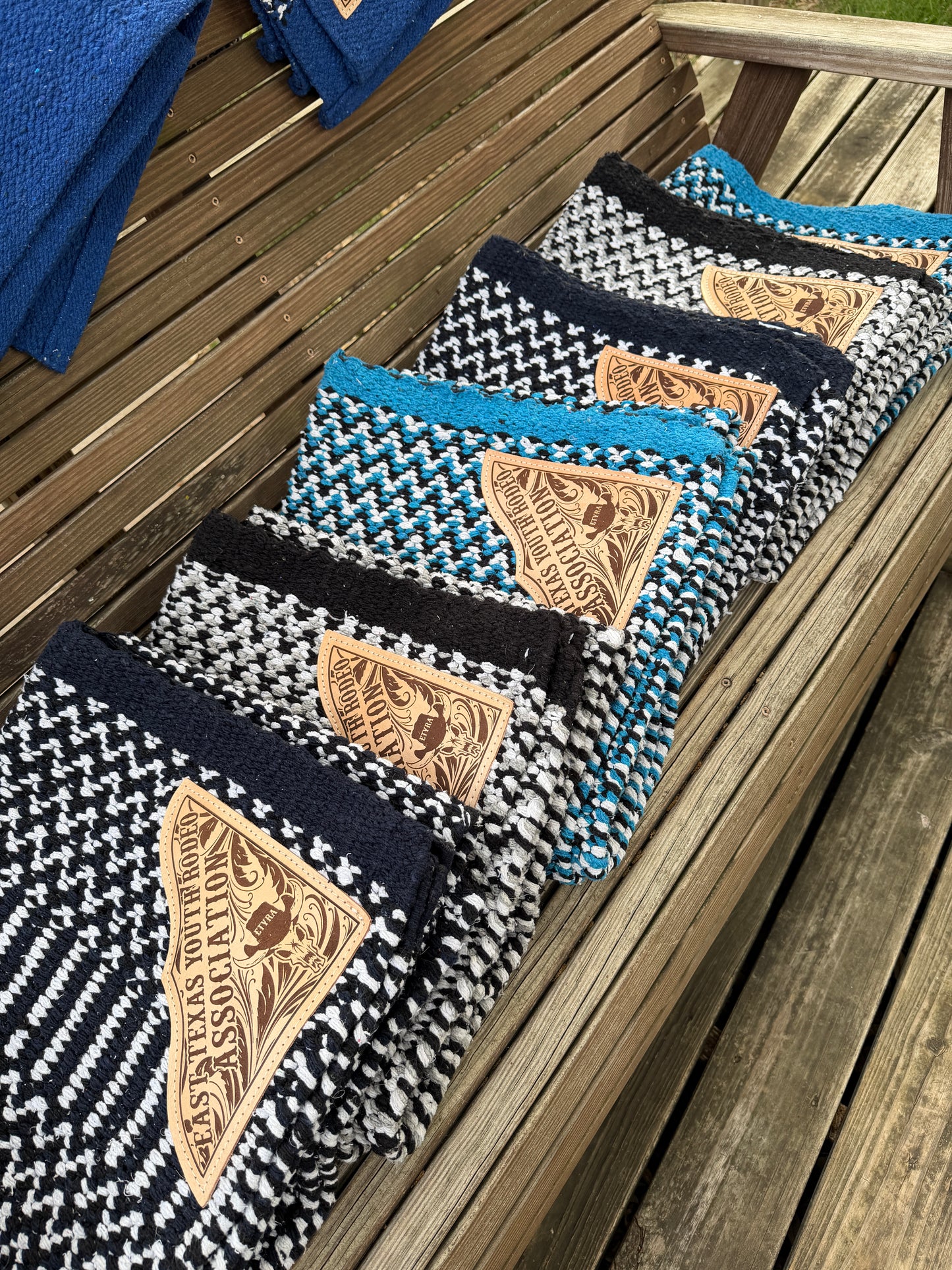 ZigZag Custom Award Saddle Blanket – Double Weave with Engraved Leather Corners