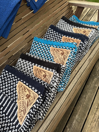 ZigZag Custom Award Saddle Blanket – Double Weave with Engraved Leather Corners