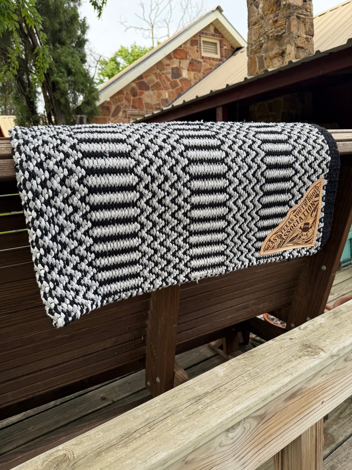 ZigZag Custom Award Saddle Blanket – Double Weave with Engraved Leather Corners
