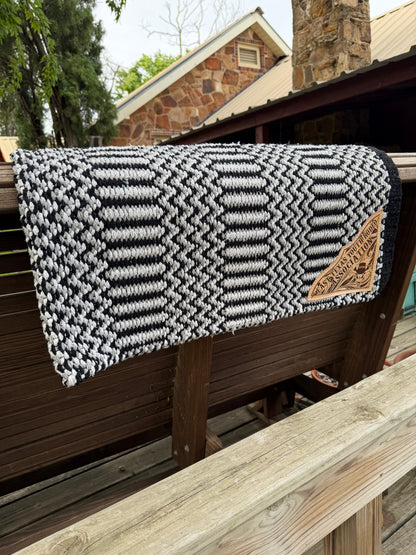 ZigZag Custom Award Saddle Blanket – Double Weave with Engraved Leather Corners