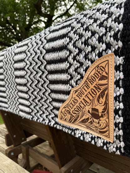 ZigZag Custom Award Saddle Blanket – Double Weave with Engraved Leather Corners