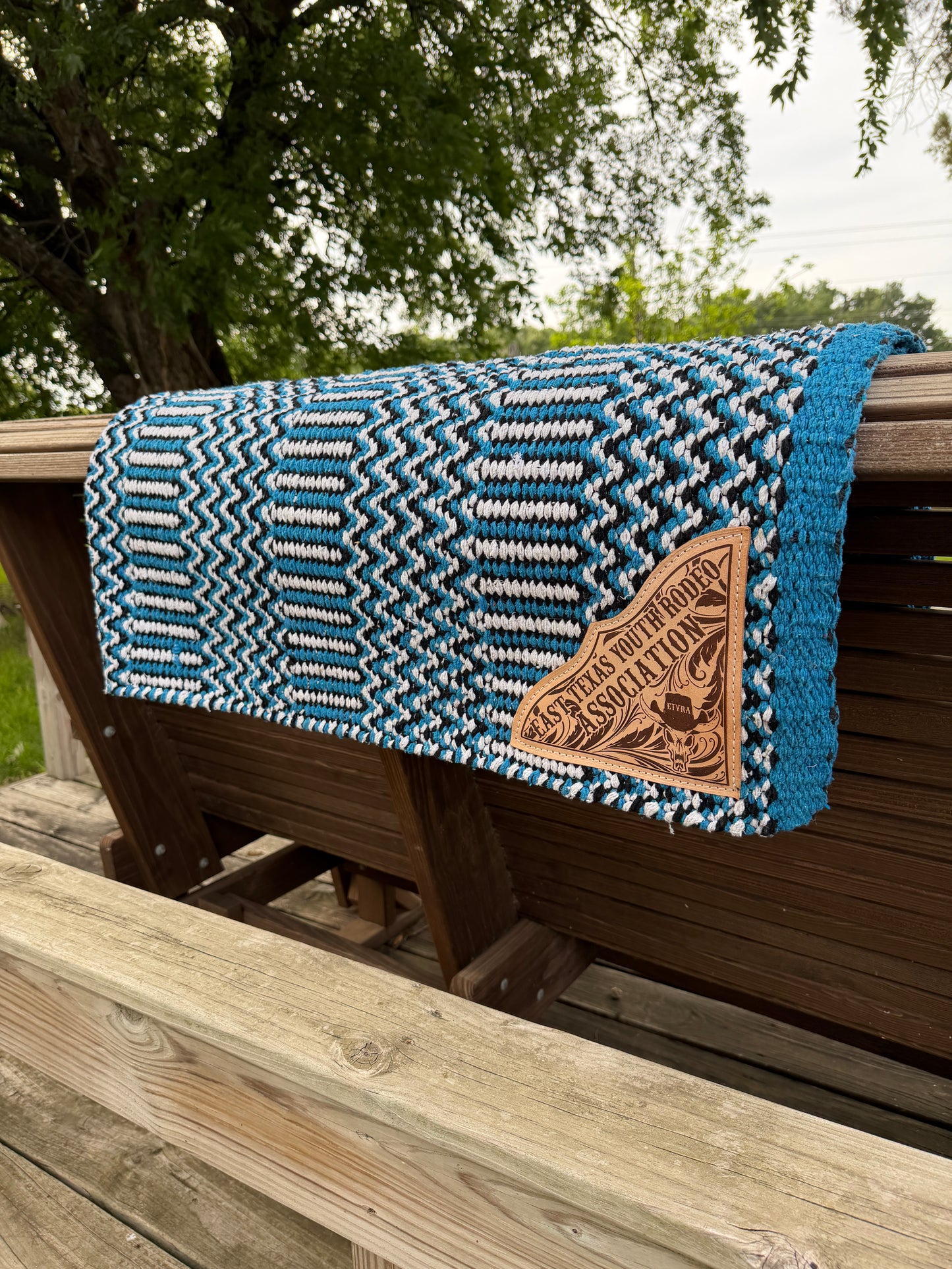 ZigZag Custom Award Saddle Blanket – Double Weave with Engraved Leather Corners