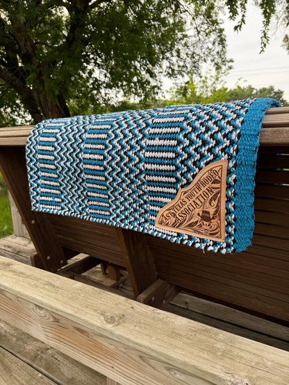 ZigZag Custom Award Saddle Blanket – Double Weave with Engraved Leather Corners