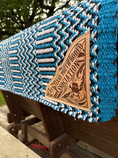 ZigZag Custom Award Saddle Blanket – Double Weave with Engraved Leather Corners