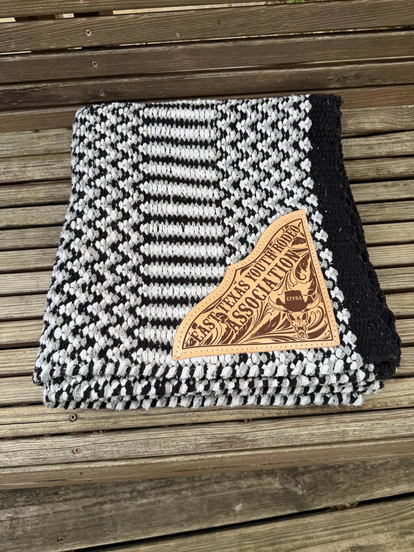 ZigZag Custom Award Saddle Blanket – Double Weave with Engraved Leather Corners