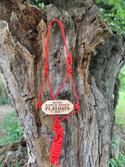 Custom Trophy Rope Bronc Halter with Personalized Leather Noseband