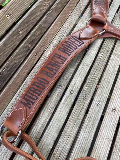 Custom Laser Engraved Tapered Roper Breast Collar – Handcrafted Western Tack
