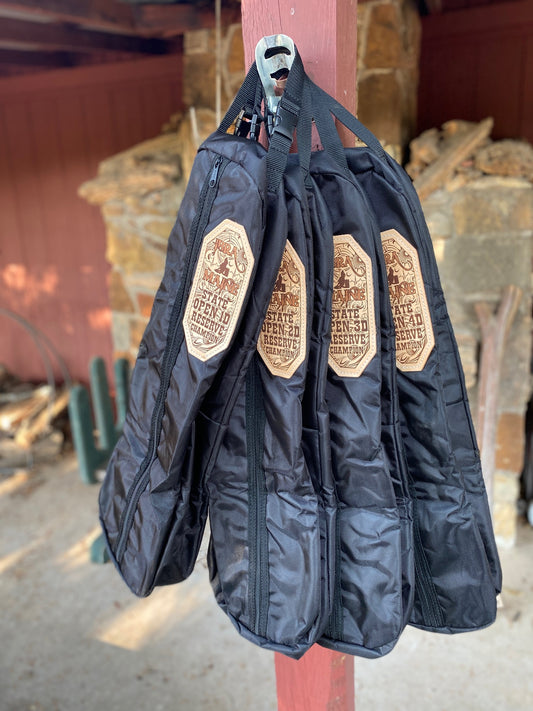 Custom Trophy Bridle Bag — Personalized Bridle and Halter Bag with Lasered Leather Patch for Horse Show Awards