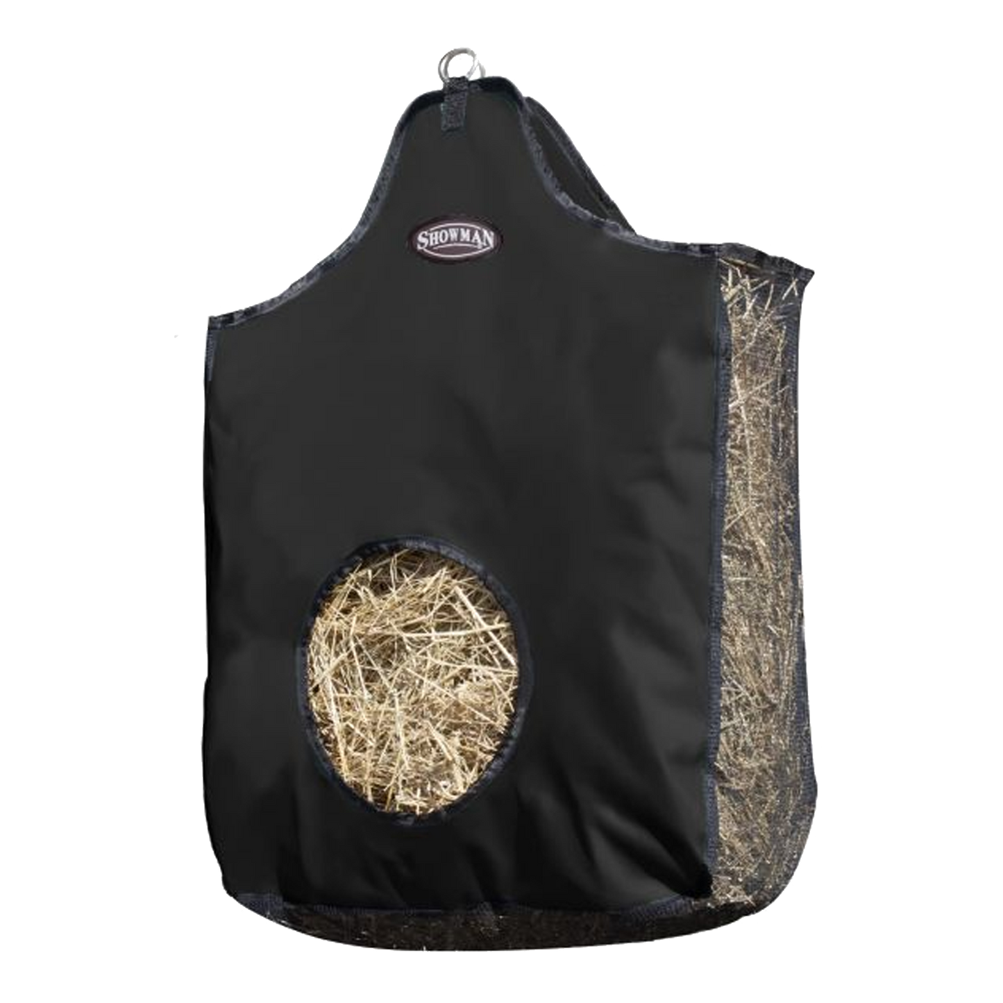 Custom Trophy Hay Bag with Laser-Engraved Leather Patch | Personalized Equine Hay Feeder
